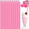 imageJOYIN 120 PCS Valentine Heart Shaped Pink Straws Reusable Drinking Cute Straw for Valentines day Cocktail Birthday Party Bridal Shower Wedding Supplies Valentine PartyPink