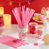 imageJOYIN 120 PCS Valentine Heart Shaped Pink Straws Reusable Drinking Cute Straw for Valentines day Cocktail Birthday Party Bridal Shower Wedding Supplies Valentine PartyPink