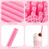 imageJOYIN 120 PCS Valentine Heart Shaped Pink Straws Reusable Drinking Cute Straw for Valentines day Cocktail Birthday Party Bridal Shower Wedding Supplies Valentine PartyPink