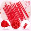 imageJOYIN 120 PCS Valentine Heart Shaped Pink Straws Reusable Drinking Cute Straw for Valentines day Cocktail Birthday Party Bridal Shower Wedding Supplies Valentine PartyRed