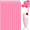 imageJOYIN 120 PCS Valentine Heart Shaped Pink Straws Reusable Drinking Cute Straw for Valentines day Cocktail Birthday Party Bridal Shower Wedding Supplies Valentine PartyPink