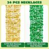 imageJOYIN 24 Pcs St Patricks Day Shamrock Necklaces Set 12 Green and 12 Golden Shamrock Bead Necklaces for St Patricks Day Dressing Up Costume Accessories Irish Carnival Party Favor Supplies