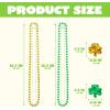 imageJOYIN 24 Pcs St Patricks Day Shamrock Necklaces Set 12 Green and 12 Golden Shamrock Bead Necklaces for St Patricks Day Dressing Up Costume Accessories Irish Carnival Party Favor Supplies