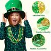 imageJOYIN 24 Pcs St Patricks Day Shamrock Necklaces Set 12 Green and 12 Golden Shamrock Bead Necklaces for St Patricks Day Dressing Up Costume Accessories Irish Carnival Party Favor Supplies