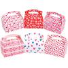 imageJOYIN 24 Pcs Valentines Day Gift Treat Boxes Cookie Boxes with Colorful Heart shaped Design for Kids Party Favor Classroom Exchange Prizes Valentines Candy Boxesred