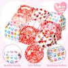 imageJOYIN 24 Pcs Valentines Day Gift Treat Boxes Cookie Boxes with Colorful Heart shaped Design for Kids Party Favor Classroom Exchange Prizes Valentines Candy Boxespink