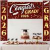 imageJOYIN 3 Pcs Graduation Backdrop Decorations Class of 2025 Satin Congrats Grad Banner Set Maroon amp Gold Party Banner Hanging Porch Supplies for Graduation Party Indoor Outdoor Decor Photoshoot PropsMaroon