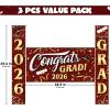 imageJOYIN 3 Pcs Graduation Backdrop Decorations Class of 2025 Satin Congrats Grad Banner Set Maroon amp Gold Party Banner Hanging Porch Supplies for Graduation Party Indoor Outdoor Decor Photoshoot PropsMaroon
