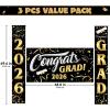 imageJOYIN 3 Pcs Graduation Backdrop Decorations Class of 2025 Satin Congrats Grad Banner Set Maroon amp Gold Party Banner Hanging Porch Supplies for Graduation Party Indoor Outdoor Decor Photoshoot PropsBlack