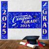 imageJOYIN 3 Pcs Graduation Backdrop Decorations Class of 2025 Satin Congrats Grad Banner Set Maroon amp Gold Party Banner Hanging Porch Supplies for Graduation Party Indoor Outdoor Decor Photoshoot PropsBlue