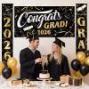 imageJOYIN 3 Pcs Graduation Backdrop Decorations Class of 2025 Satin Congrats Grad Banner Set Maroon amp Gold Party Banner Hanging Porch Supplies for Graduation Party Indoor Outdoor Decor Photoshoot PropsBlack