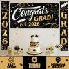 imageJOYIN 3 Pcs Graduation Backdrop Decorations Class of 2025 Satin Congrats Grad Banner Set Maroon amp Gold Party Banner Hanging Porch Supplies for Graduation Party Indoor Outdoor Decor Photoshoot PropsBlack