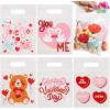 imageJOYIN 36 Pcs Valentines Day Cellophane Gift BagCandy Treat BagsGoodie Bags with 6 Themed Designs for Kids Party Favors Classroom Exchange Prizes Valentines Cookie BagsPink
