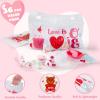 imageJOYIN 36 Pcs Valentines Day Cellophane Gift BagCandy Treat BagsGoodie Bags with 6 Themed Designs for Kids Party Favors Classroom Exchange Prizes Valentines Cookie BagsRed