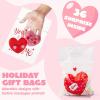 imageJOYIN 36 Pcs Valentines Day Cellophane Gift BagCandy Treat BagsGoodie Bags with 6 Themed Designs for Kids Party Favors Classroom Exchange Prizes Valentines Cookie BagsRose Red