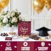 imageJOYIN 9 Graduation Decorations Card Box with 36 PCS Cards Maroon Congrats Grad Money Box for Class of 2025 Grad Party Decoration Gift Holder for Graduation Party Favor Gifts SuppliesMaroon