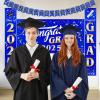 imageJOYIN Graduation Party Decorations Class of 2025 Blue Grad Celebration Supplies Set with Backdrop Banner Porch Sign Balloons Foil Number 2025 Hanging Strip for High School College GraduationBlue  Gold