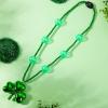 imageJOYIN St Patricks Day LED Shamrock Bead Necklace Green Jumbo Bead Necklace for St Patricks Day Carnival Dress Up Costume Party Accessories Irish Decorations Favors
