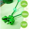 imageJOYIN St Patricks Day LED Shamrock Bead Necklace Green Jumbo Bead Necklace for St Patricks Day Carnival Dress Up Costume Party Accessories Irish Decorations Favors