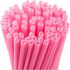 imageJOYIN 120 PCS Valentine Heart Shaped Pink Straws Reusable Drinking Cute Straw for Valentines day Cocktail Birthday Party Bridal Shower Wedding Supplies Valentine PartyPink
