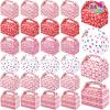 imageJOYIN 24 Pcs Valentines Day Gift Treat Boxes Cookie Boxes with Colorful Heart shaped Design for Kids Party Favor Classroom Exchange Prizes Valentines Candy Boxesred