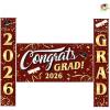 imageJOYIN 3 Pcs Graduation Backdrop Decorations Class of 2025 Satin Congrats Grad Banner Set Maroon amp Gold Party Banner Hanging Porch Supplies for Graduation Party Indoor Outdoor Decor Photoshoot PropsMaroon