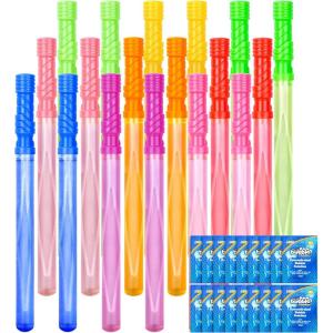imageJOYIN 146 Big Bubble Wand Set18 Pack 9 Colour with Concentrated Solution Refills Giant Bubble Wands Toy for Kids Birthday Summer Toy Party Favors Outdoor Activity Bathroom Bath Toys
