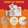 image24 Pcs White Paper Baking Boxes with Stickers Christmas Cookie Pie Box Holiday Pastry Boxes in 2 Sizes 10X10X25 inch and 8X8X25 inch Valentines Day Wedding Party Favor Supplies