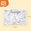 imageJOYIN 24 Pcs Thanksgiving Coloring Placemats Thanksgiving Turkey Coloring Paper Table Mats Make Your Own Art amp Craft Kit for Kids School Activities Party Decoration SuppliesNo pigment Pack of 2Large Pack of 2