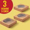 imageJOYIN 15 Pcs 10x10x25 inch Designer Kraft Bakery Boxes with Stickers Perfect for Cakes Pies Cookies Muffins Thanksgiving amp Christmas