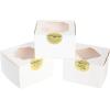 imageJOYIN 60 Pcs 4X4X25 inch White Paper Holiday Christmas Thanksgiving Bakery Boxes Pastry Cookie Boxes with Stickers