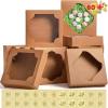 imageJOYIN 15 Pcs 10x10x25 inch Designer Kraft Bakery Boxes with Stickers Perfect for Cakes Pies Cookies Muffins Thanksgiving amp Christmas