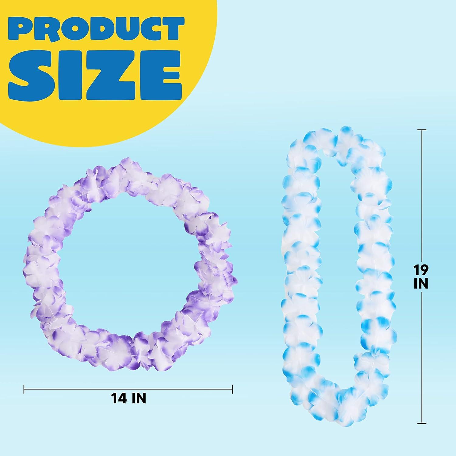 imageJOYIN 120 Counts Hawaiian Leis Bulk Colorful Tropical Flower Leis for Kids Adults Hawaiian Beach Luau Party Favors Decorations