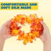 imageJOYIN 120 Counts Hawaiian Leis Bulk Colorful Tropical Flower Leis for Kids Adults Hawaiian Beach Luau Party Favors Decorations