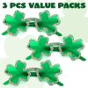 imageJOYIN 3 Pcs St Patricks Day Shamrock Sunglasses Four Leaf Clover Glasses Green Eyewear for St Patricks Carnival Parade Dress Up Accessories Costumes Party Favors for Men WomenGlitter