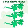imageJOYIN 3 Pcs St Patricks Day Shamrock Sunglasses Four Leaf Clover Glasses Green Eyewear for St Patricks Carnival Parade Dress Up Accessories Costumes Party Favors for Men WomenClassic