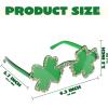 imageJOYIN 3 Pcs St Patricks Day Shamrock Sunglasses Four Leaf Clover Glasses Green Eyewear for St Patricks Carnival Parade Dress Up Accessories Costumes Party Favors for Men WomenGlitter