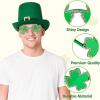 imageJOYIN 3 Pcs St Patricks Day Shamrock Sunglasses Four Leaf Clover Glasses Green Eyewear for St Patricks Carnival Parade Dress Up Accessories Costumes Party Favors for Men WomenGlitter