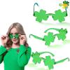 imageJOYIN 3 Pcs St Patricks Day Shamrock Sunglasses Four Leaf Clover Glasses Green Eyewear for St Patricks Carnival Parade Dress Up Accessories Costumes Party Favors for Men WomenClassic