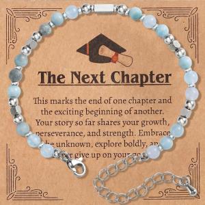 imageJOYIN Graduation Gifts 2026 for Her Graduation Bracelet with Greeting Card and Gift Box Inspirational Gifts for Women Besties High School College Classmates Suitable for 14 Years AboveLight Blue