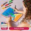 imageSYNCFUN 24 PCS Acrylic Paint Markers Brush Tip Direct Liquid Markers with Constant Flow Technology Waterproof Paint Fabric Canvas Rock Wood Glass Birthday Valentine Easter Gifts for Kids