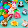 imageJOYIN 12 Pcs Prefilled Easter Eggs with Plush Toys Plastic Eggs Filled with Mini Stuffed Plush Toys Basket Stuffers for Toddlers Easter Egg Hunt Party Favors Classroom Prizes for KidsCute Toys