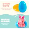 imageJOYIN 12 Pcs Prefilled Easter Eggs with Plush Toys Plastic Eggs Filled with Mini Stuffed Plush Toys Basket Stuffers for Toddlers Easter Egg Hunt Party Favors Classroom Prizes for KidsCute Toys