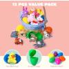 imageJOYIN 12 Pcs Prefilled Easter Eggs with Plush Toys Plastic Eggs Filled with Mini Stuffed Plush Toys Basket Stuffers for Toddlers Easter Egg Hunt Party Favors Classroom Prizes for KidsAnimal Toys