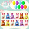 imageJOYIN 12 Pcs Prefilled Easter Eggs with Plush Toys Plastic Eggs Filled with Mini Stuffed Plush Toys Basket Stuffers for Toddlers Easter Egg Hunt Party Favors Classroom Prizes for KidsBunny Toys