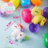imageJOYIN 12 Pcs Prefilled Easter Eggs with Plush Toys Plastic Eggs Filled with Mini Stuffed Plush Toys Basket Stuffers for Toddlers Easter Egg Hunt Party Favors Classroom Prizes for KidsUnicorn Toys