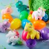 imageJOYIN 12 Pcs Prefilled Easter Eggs with Plush Toys Plastic Eggs Filled with Mini Stuffed Plush Toys Basket Stuffers for Toddlers Easter Egg Hunt Party Favors Classroom Prizes for KidsUnicorn Toys