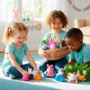 imageJOYIN 12 Pcs Prefilled Easter Eggs with Plush Toys Plastic Eggs Filled with Mini Stuffed Plush Toys Basket Stuffers for Toddlers Easter Egg Hunt Party Favors Classroom Prizes for KidsCute Toys