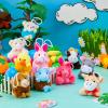 imageJOYIN 12 Pcs Prefilled Easter Eggs with Plush Toys Plastic Eggs Filled with Mini Stuffed Plush Toys Basket Stuffers for Toddlers Easter Egg Hunt Party Favors Classroom Prizes for KidsCute Toys