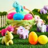 imageJOYIN 12 Pcs Prefilled Easter Eggs with Plush Toys Plastic Eggs Filled with Mini Stuffed Plush Toys Basket Stuffers for Toddlers Easter Egg Hunt Party Favors Classroom Prizes for KidsUnicorn Toys